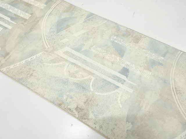 引箔　宮殿に花更紗模様織り出し　袋帯